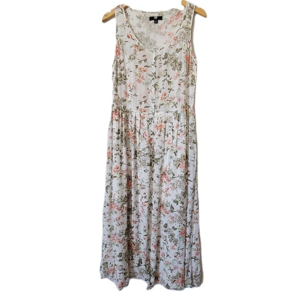 Frye Button Front Sleeveless Floral Full Length Dress Women's Small Boho